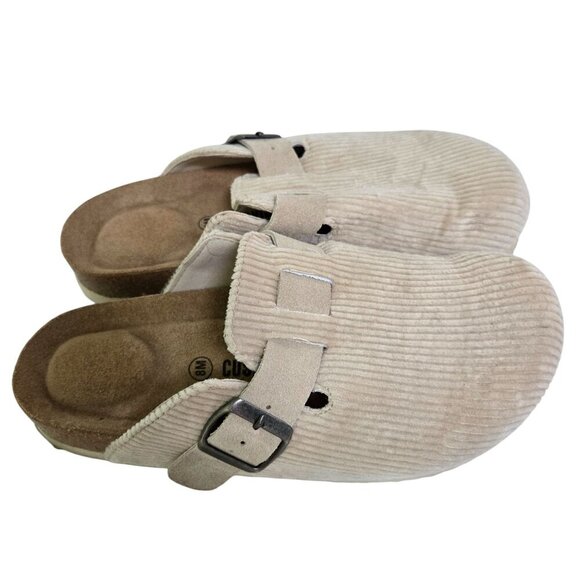 Cushionaire Hana Cork Footbed Clog Beige Corduroy Size 8M - Picture 2 of 10